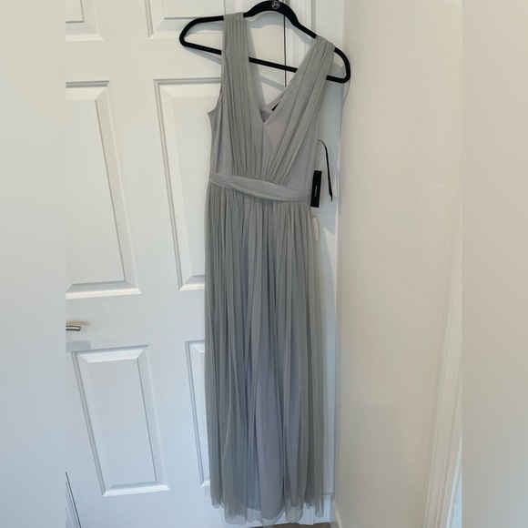 Light Grey Swiss Dot Maxi dress - Picture 2 of 3